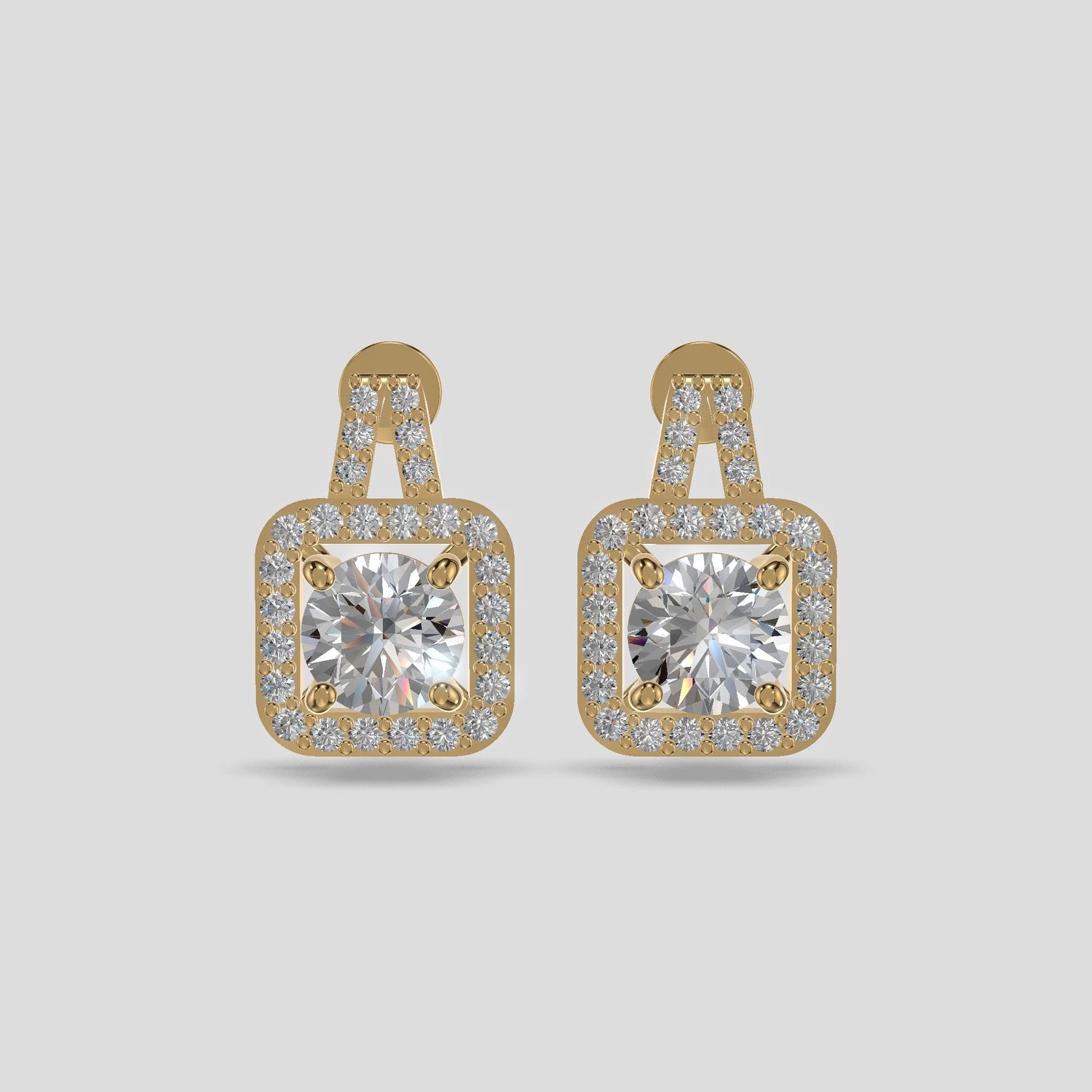 Regalia Halo Drop Earrings Gold