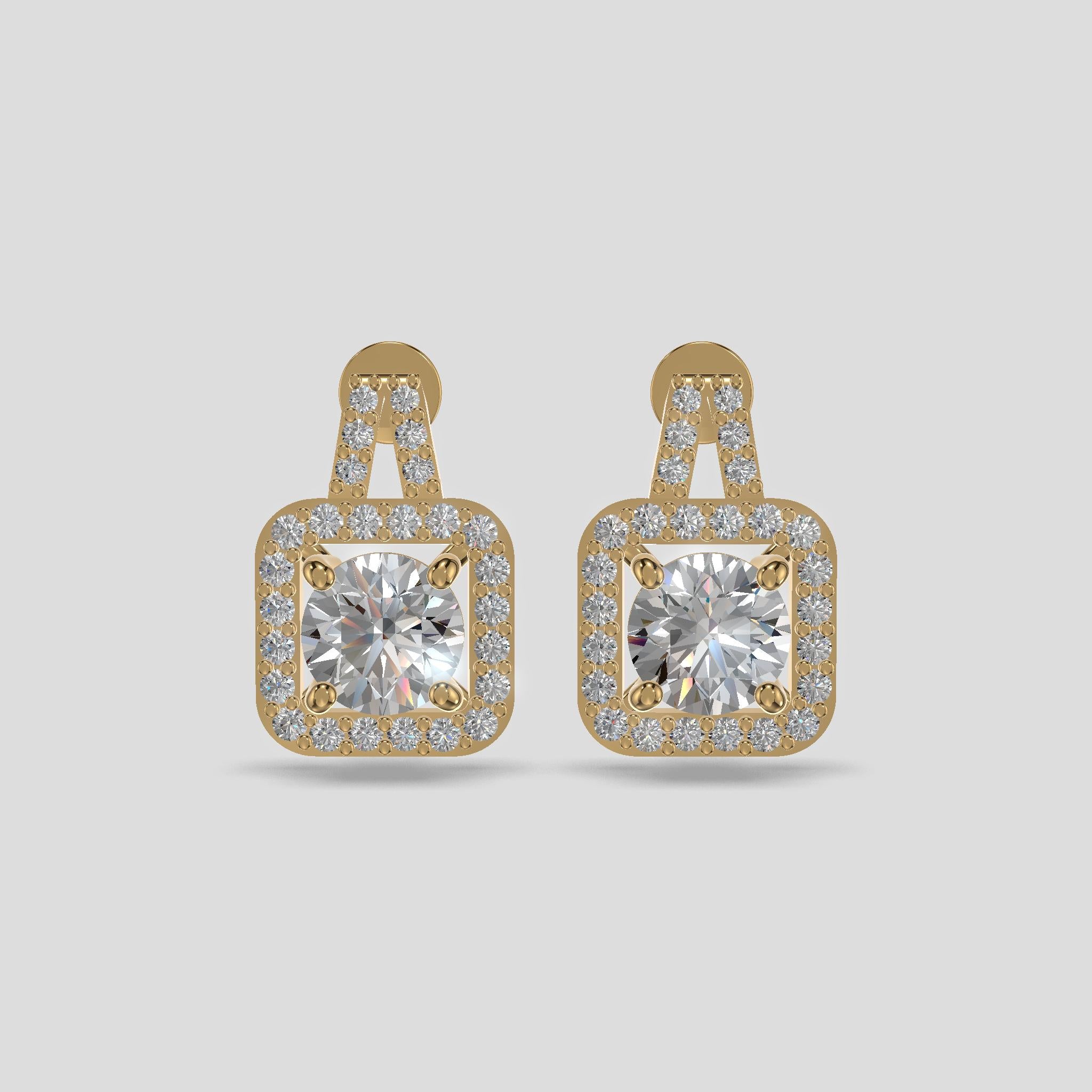 Regalia Halo Drop Earrings Gold