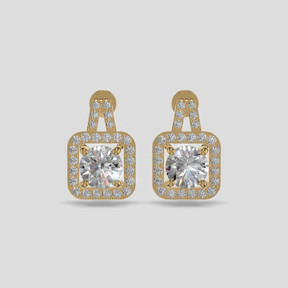 Regalia Halo Drop Earrings Gold