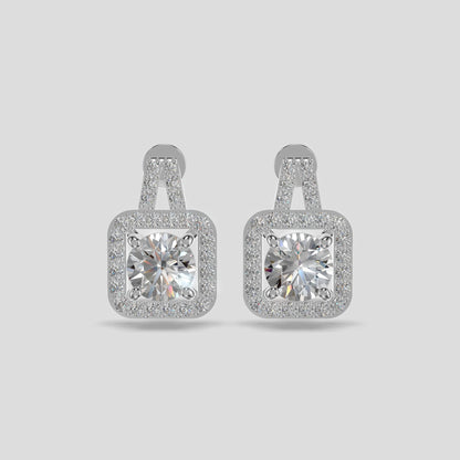 Regalia Halo Drop Earrings Silver