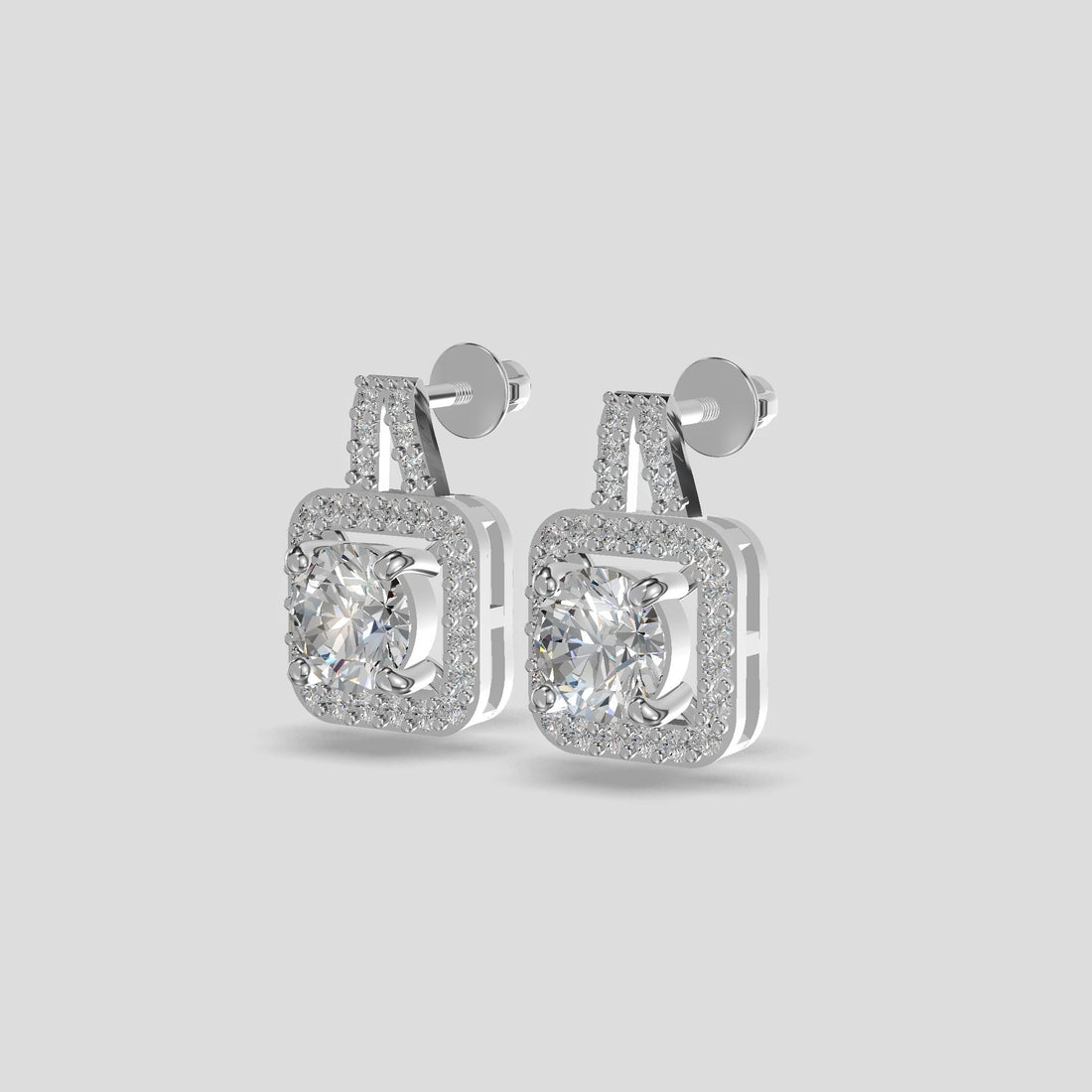 Regalia Halo Drop Earrings Silver