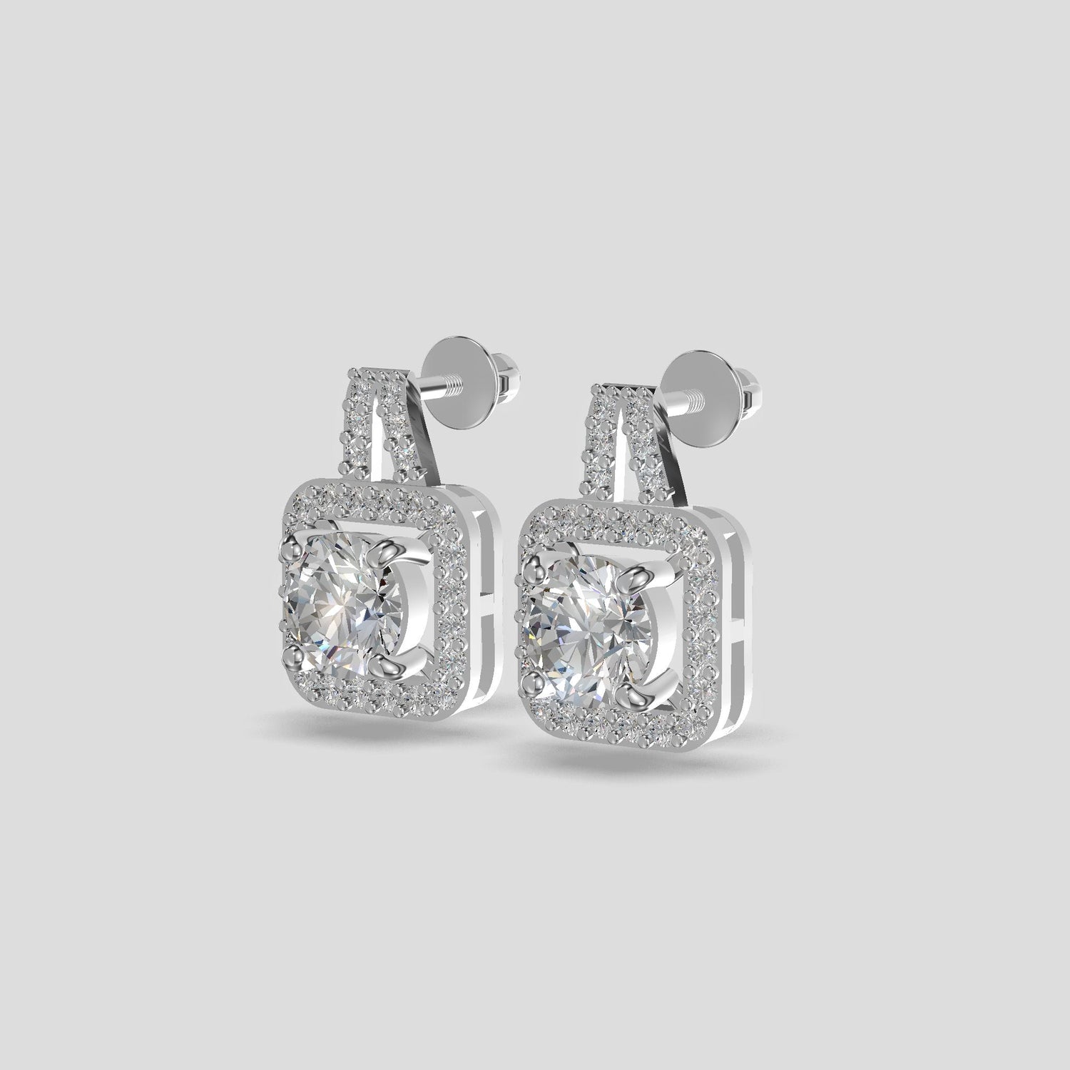 Regalia Halo Drop Earrings Silver