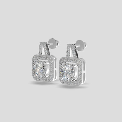 Regalia Halo Drop Earrings Silver