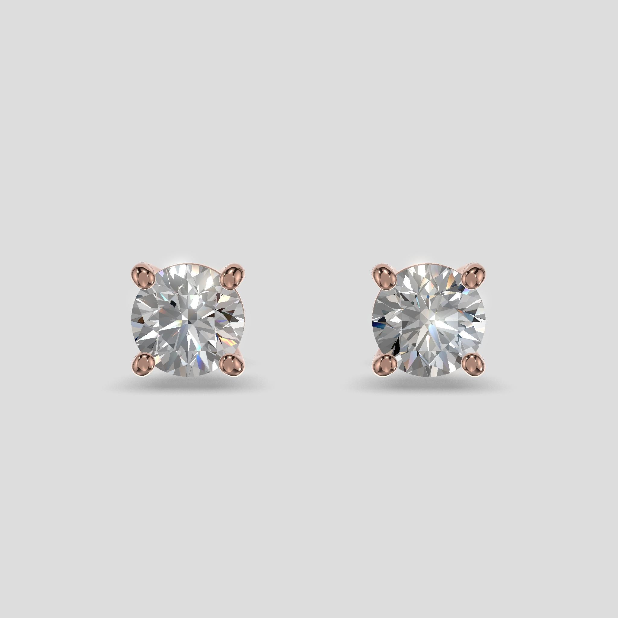 Solitaire Spark Studs Gold
