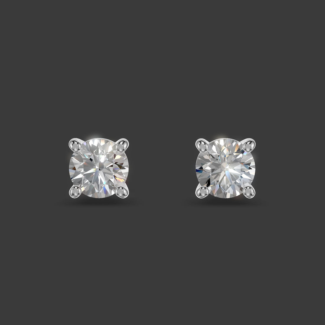 Solitaire Spark Studs Silver