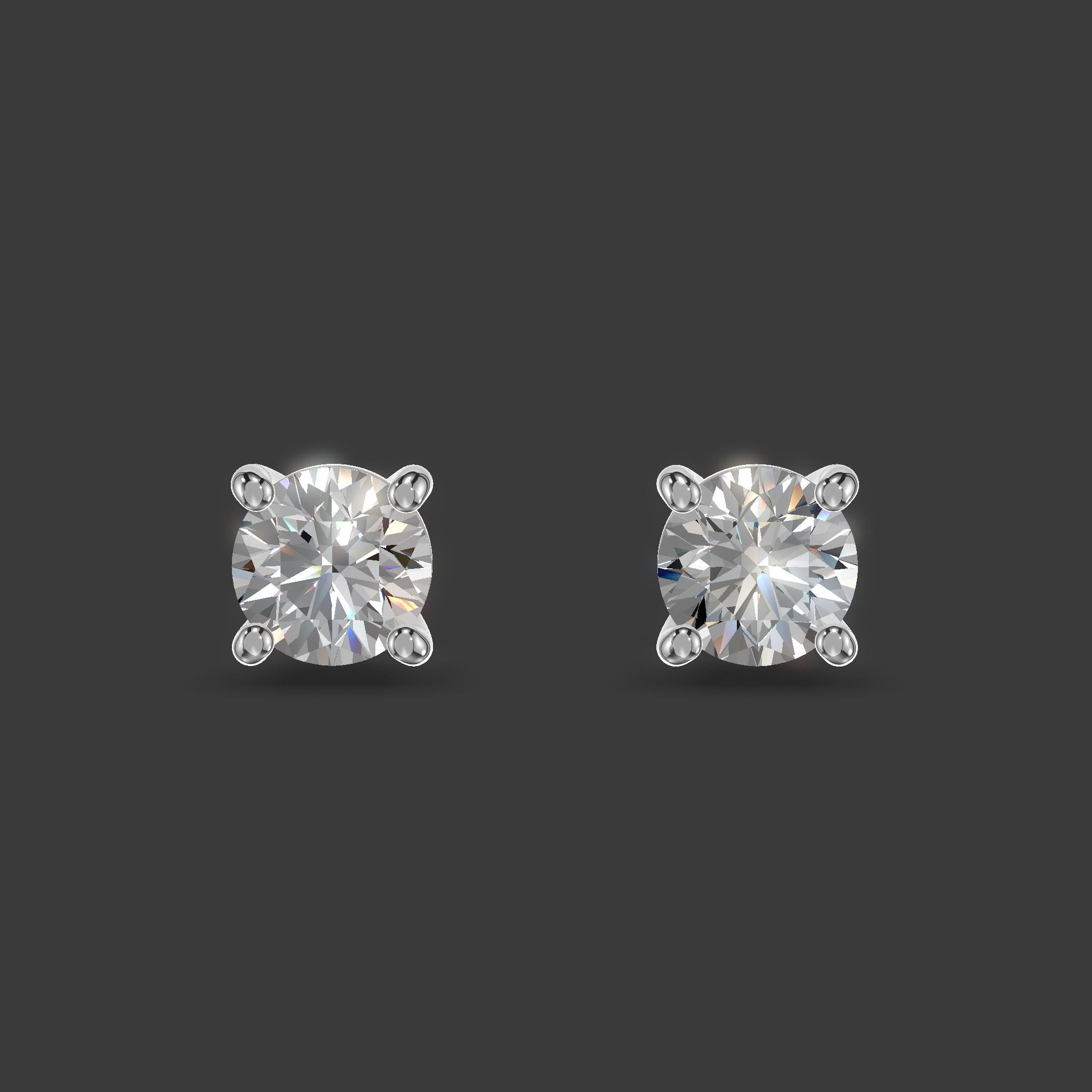 Solitaire Spark Studs Silver