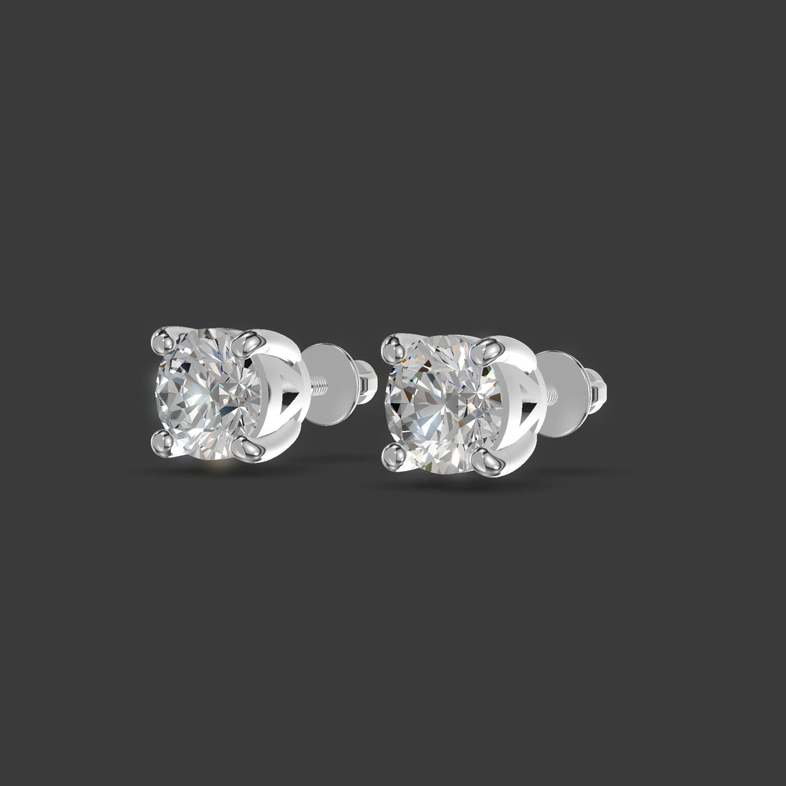 Solitaire Spark Studs Silver