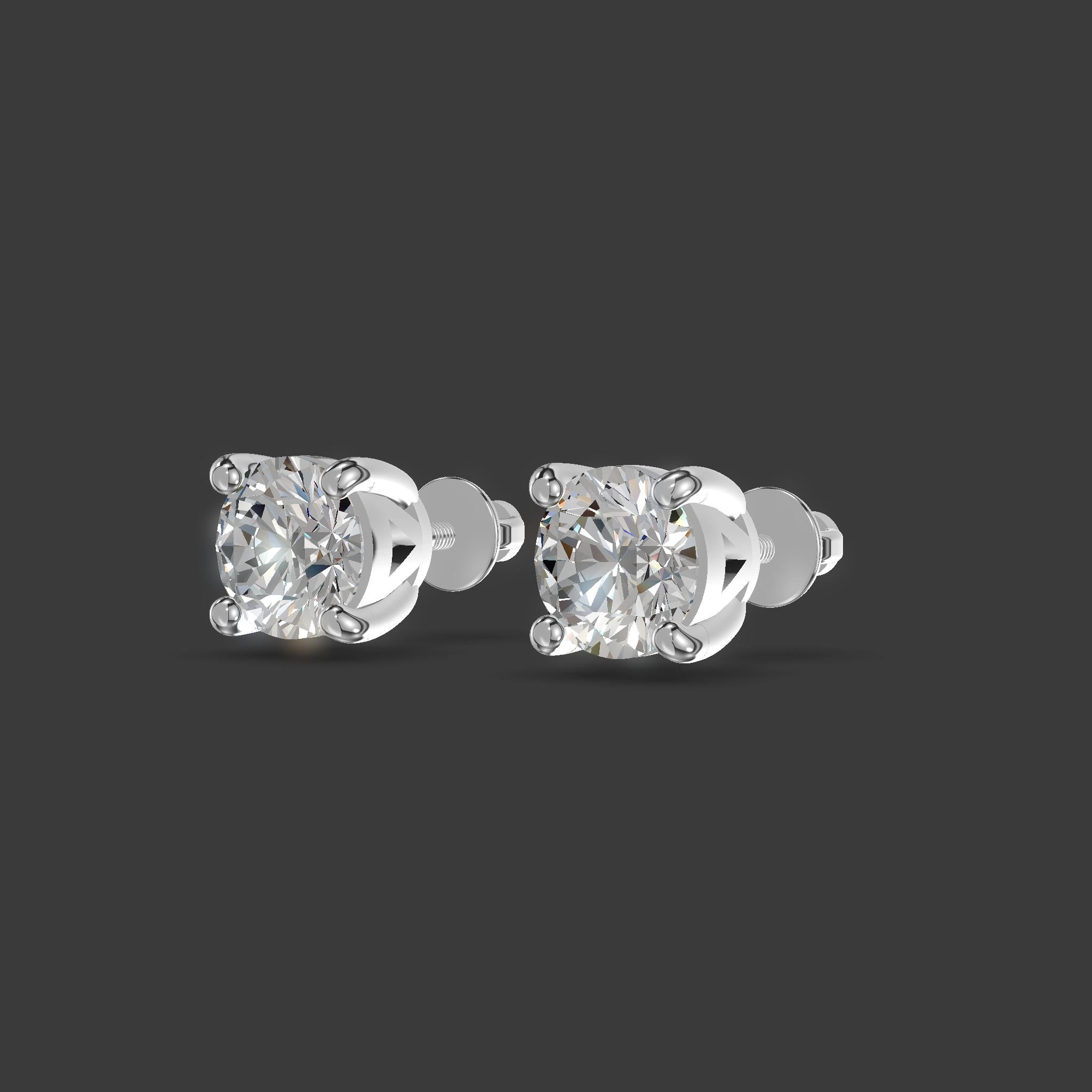 Solitaire Spark Studs Silver