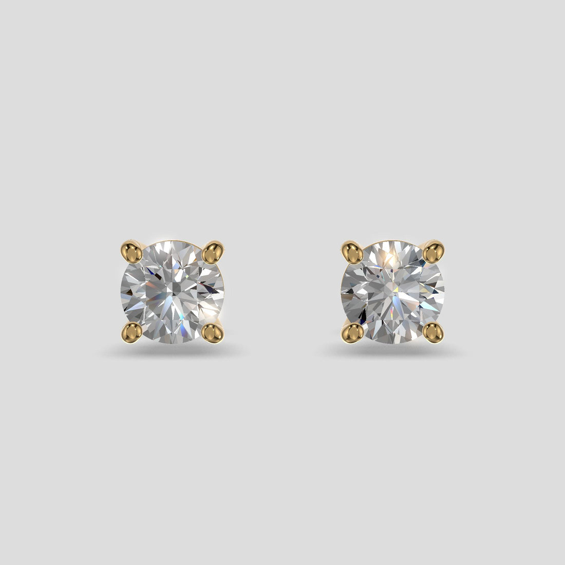 Solitaire Spark Studs Gold