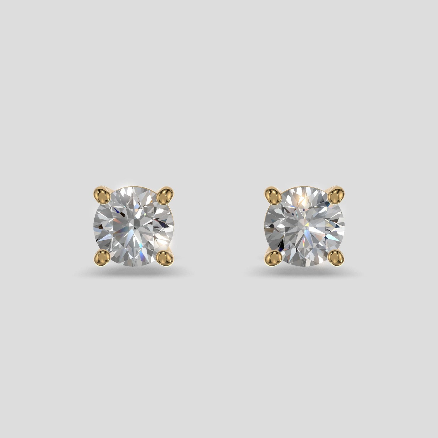 Solitaire Spark Studs Gold