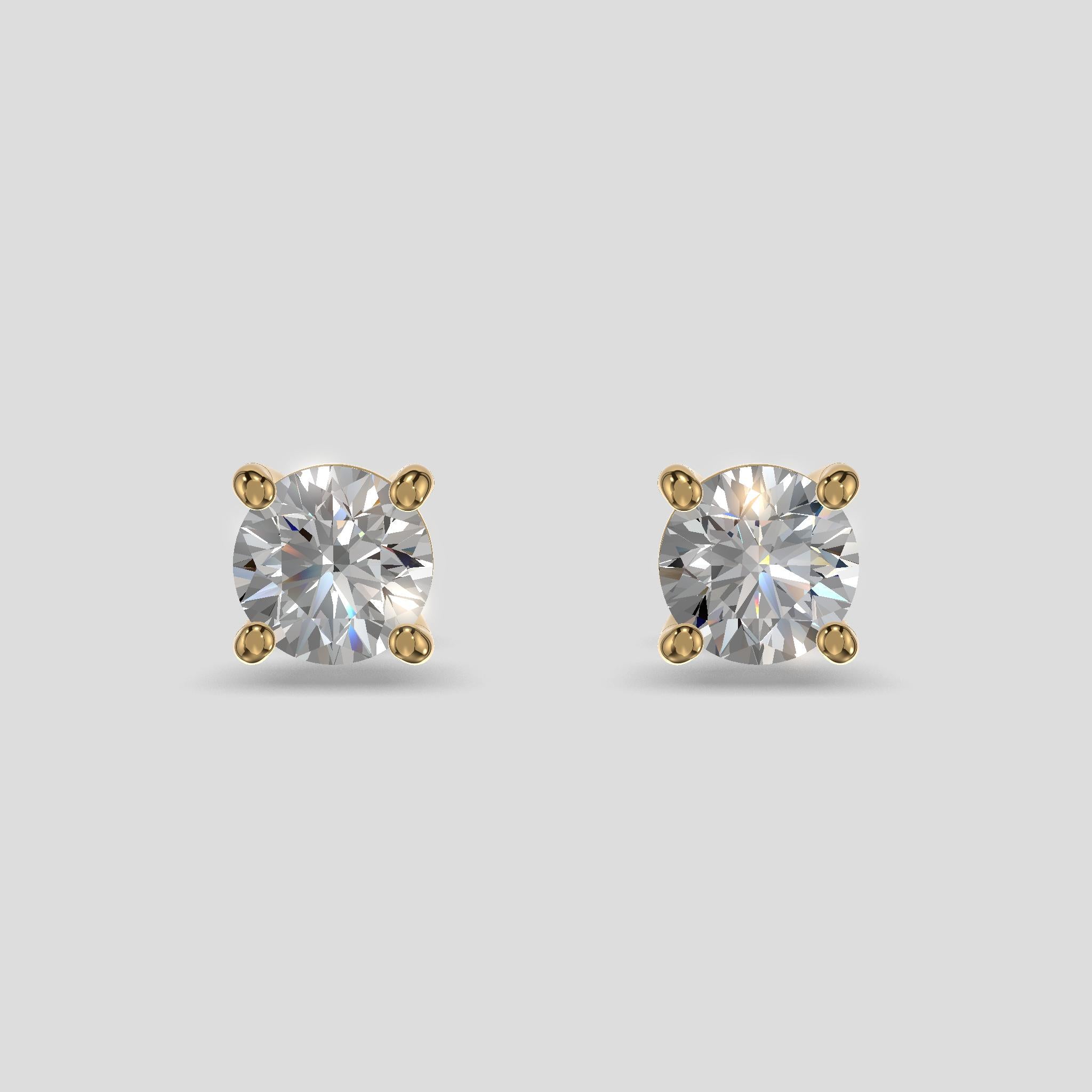 Solitaire Spark Studs Gold