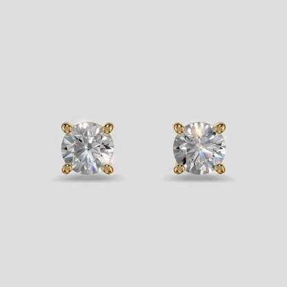 Solitaire Spark Studs Gold