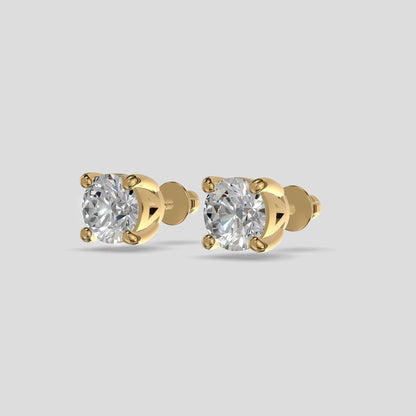 Solitaire Spark Studs Gold