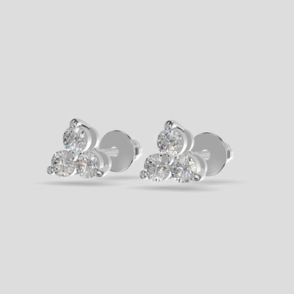 Elysian Triad - Multicolored Gemstone Earrings Silver