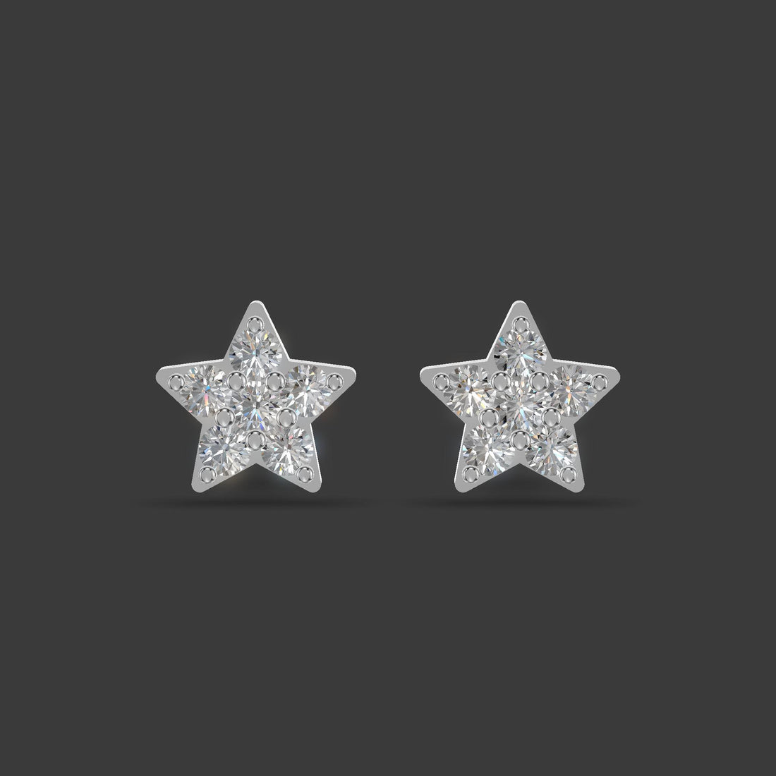 Celestial Bloom - Star-Shaped Gemstone Earrings Silver