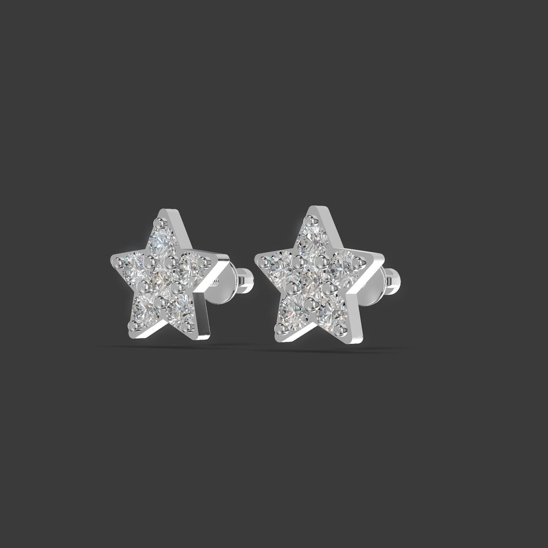 Celestial Bloom - Star-Shaped Gemstone Earrings Silver