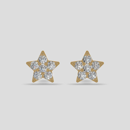 Celestial Bloom - Star-Shaped Gemstone Earrings Gold