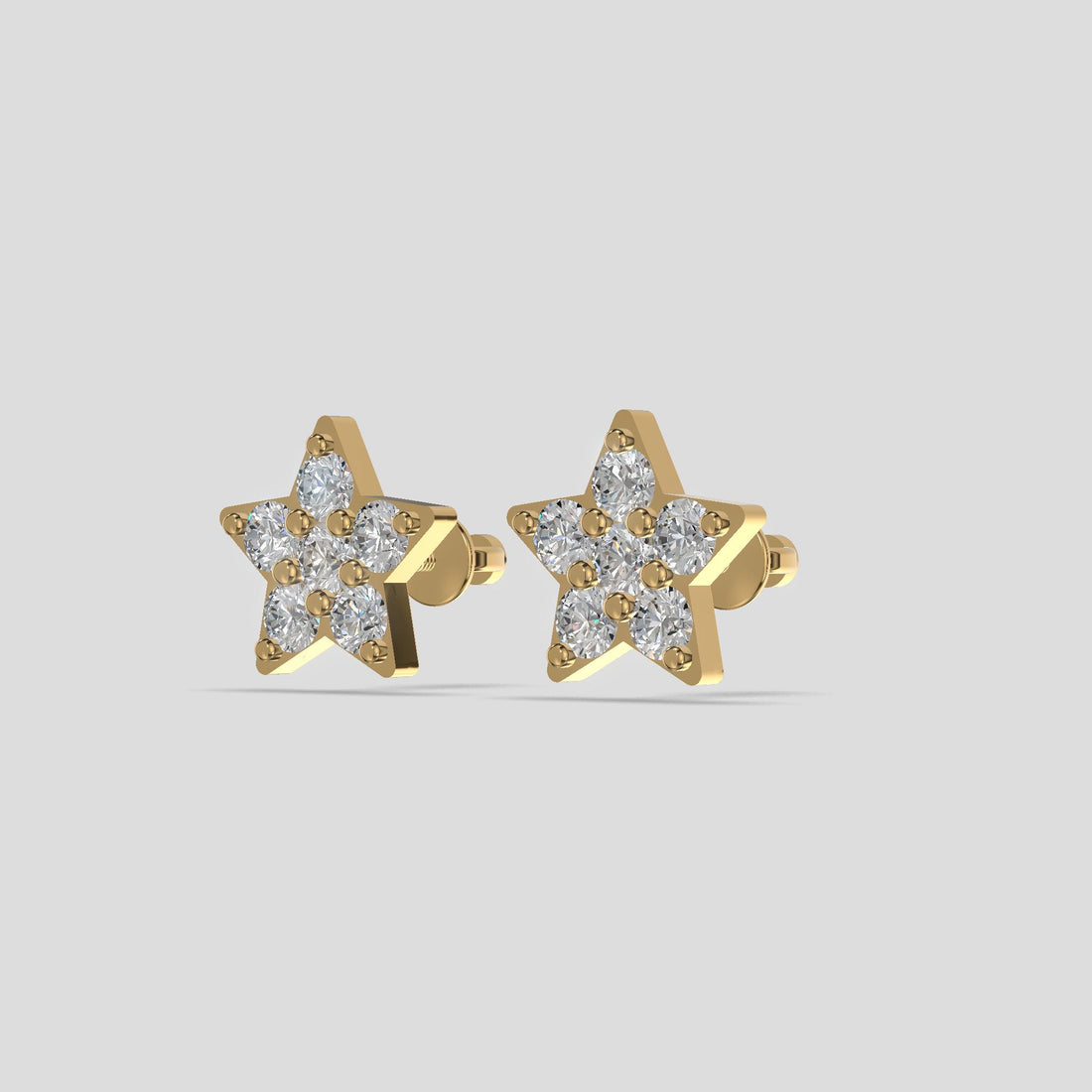 Celestial Bloom - Star-Shaped Gemstone Earrings Gold