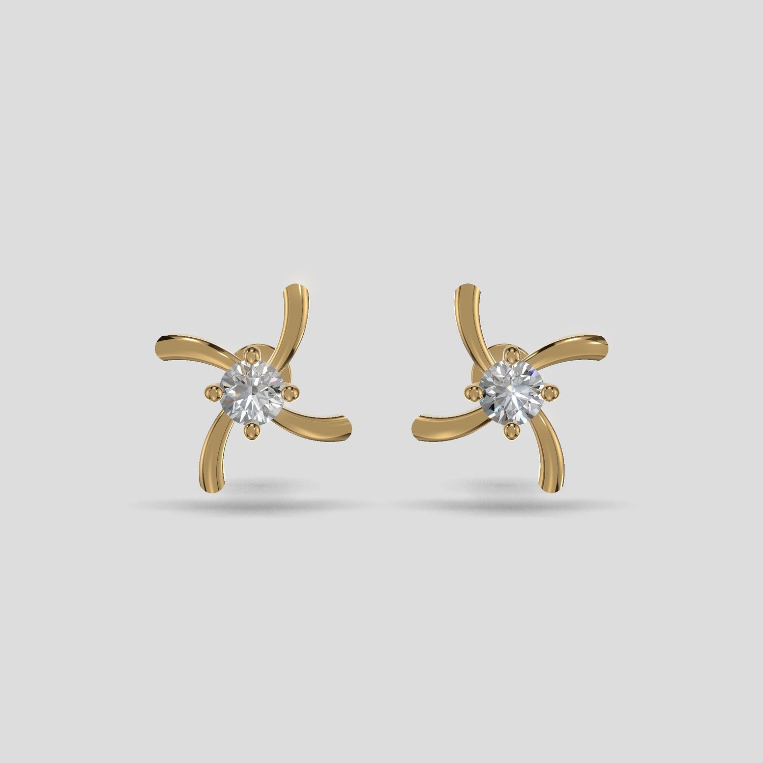 Sapphire Bloom Studs Gold