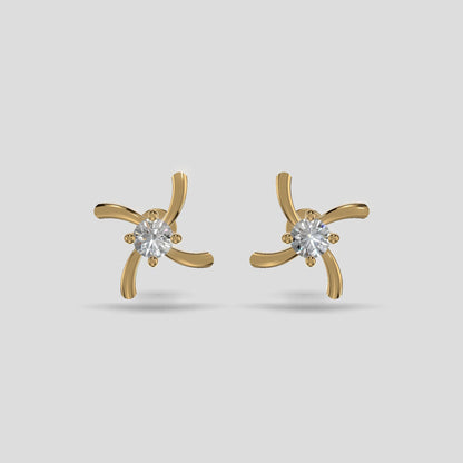 Sapphire Bloom Studs Gold