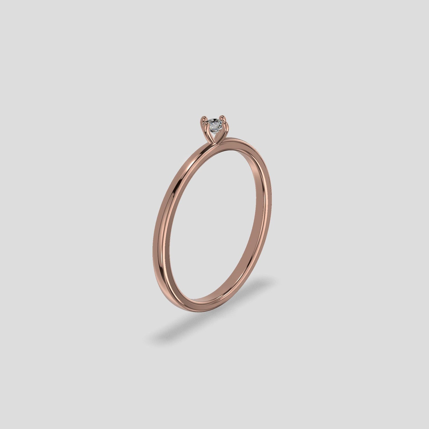 Lumière Solitaire Diamond Ring Gold