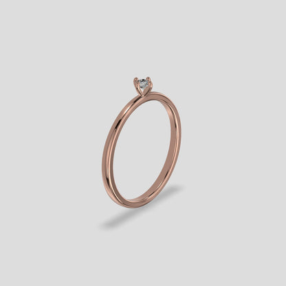 Lumière Solitaire Diamond Ring Gold