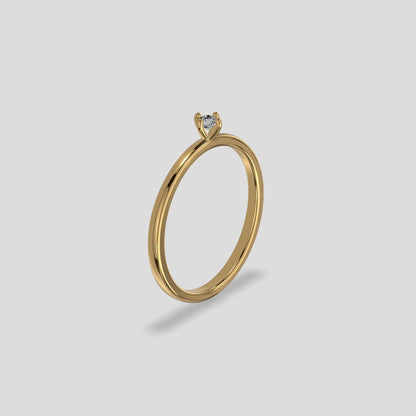 Lumière Solitaire Diamond Ring Gold