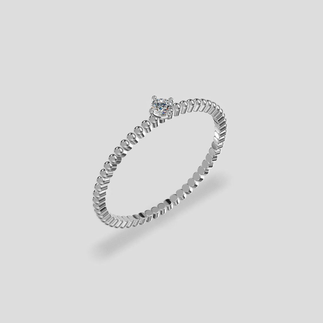 Celeste Beaded Solitaire Ring Platinum