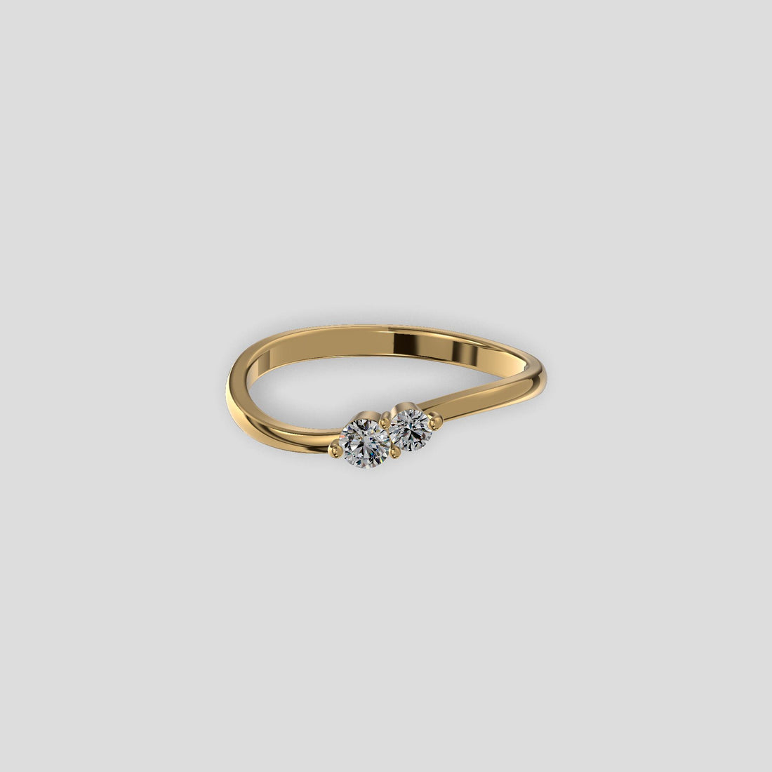 Eterna Duo Diamond Ring Gold