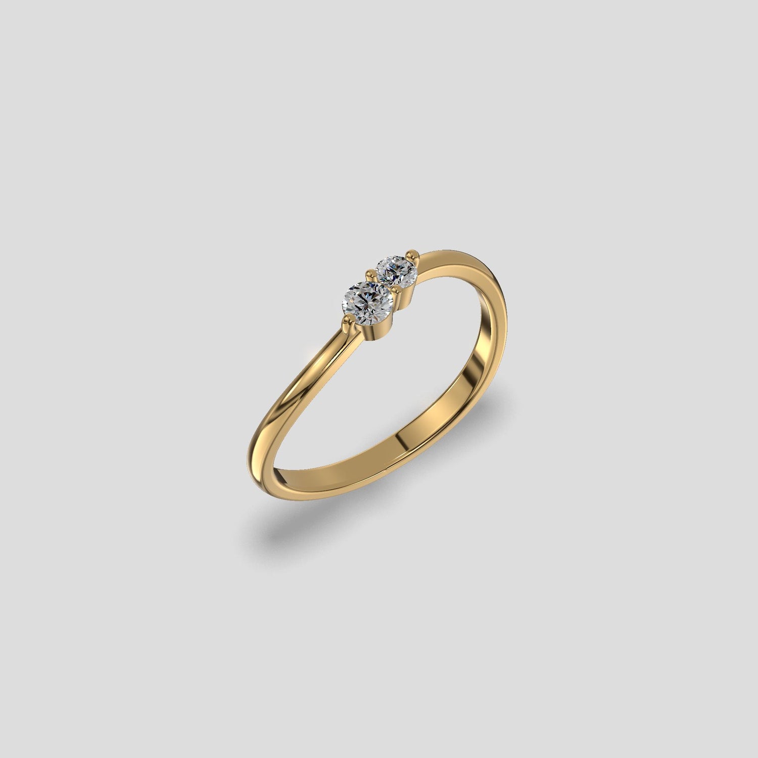 Eterna Duo Diamond Ring Gold