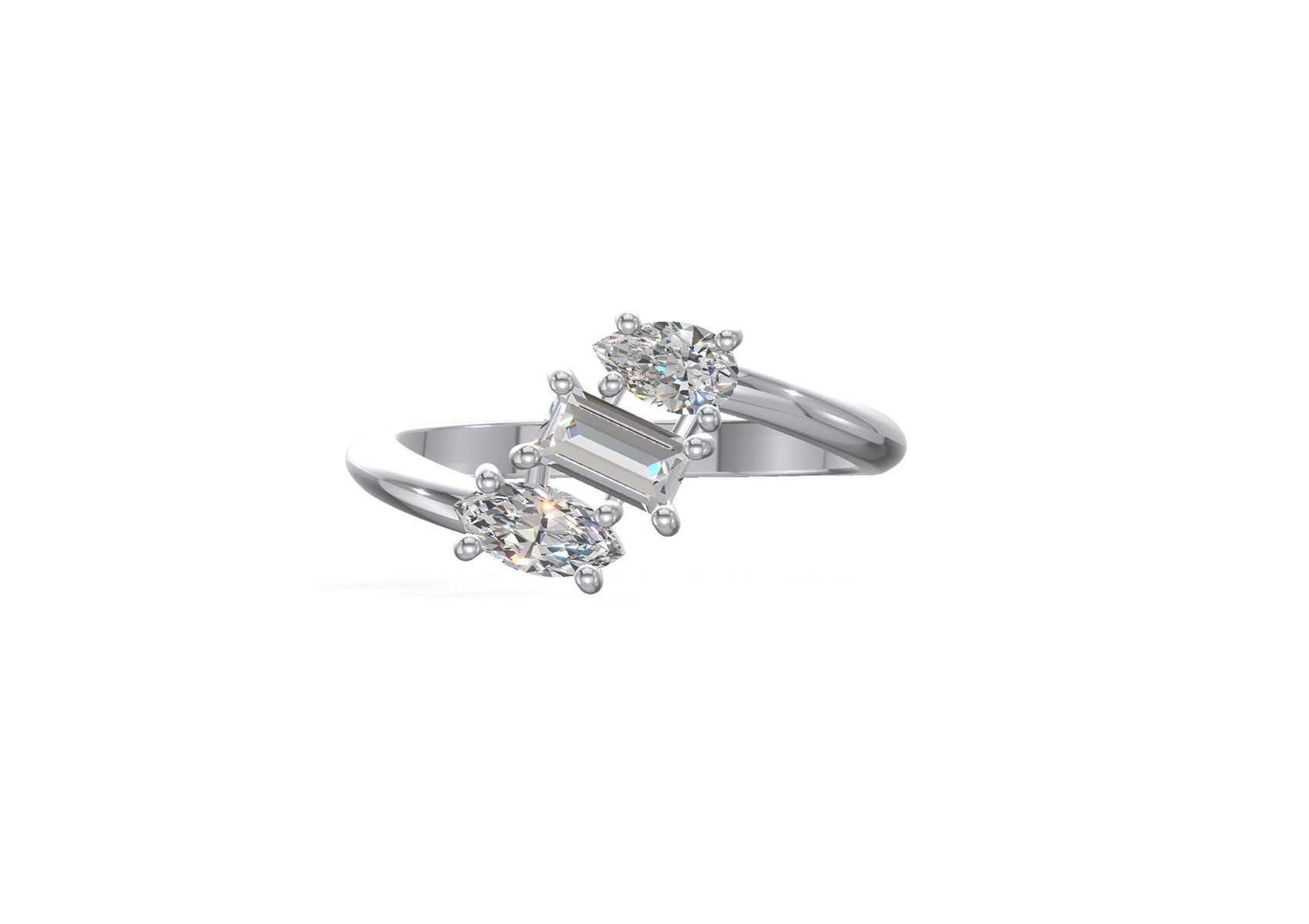 Trinity Charm Gemstone Ring Gold