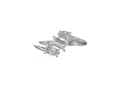 Trinity Charm Gemstone Ring Gold