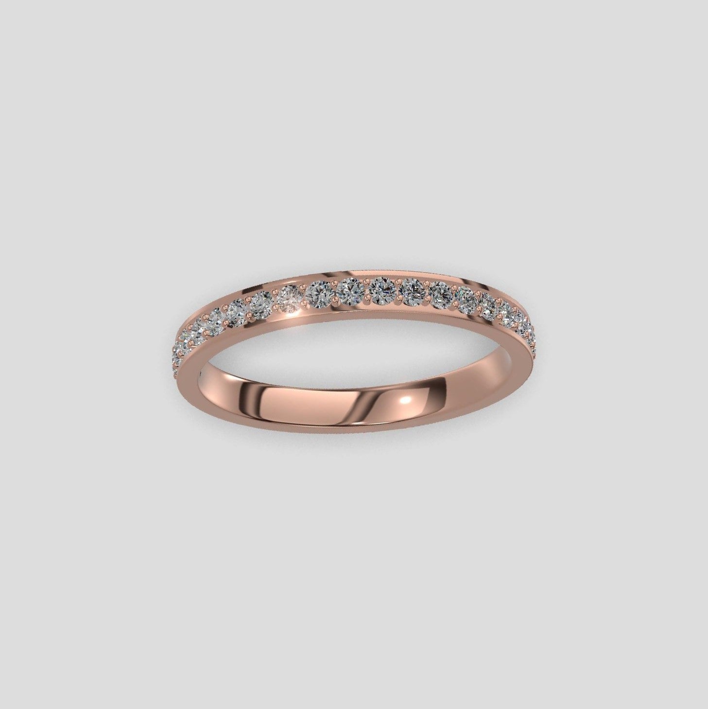 Elegant Diamond Channel Band Gold