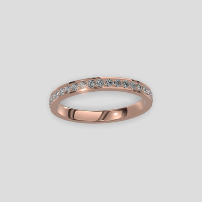 Elegant Diamond Channel Band Gold