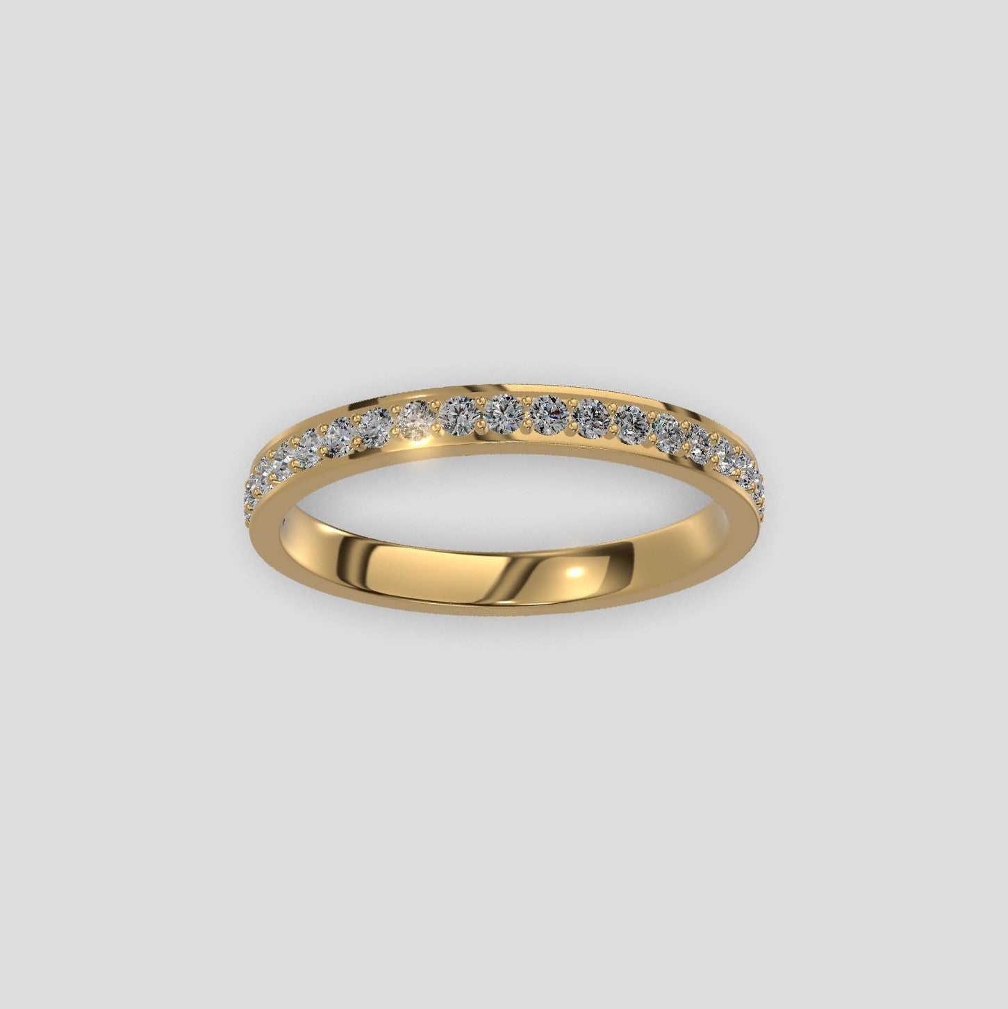 Elegant Diamond Channel Band Gold