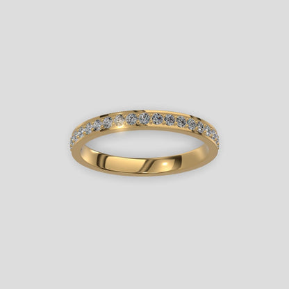 Elegant Diamond Channel Band Gold