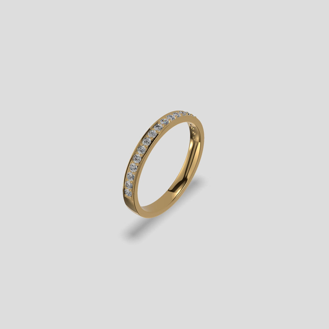 Elegant Diamond Channel Band Gold