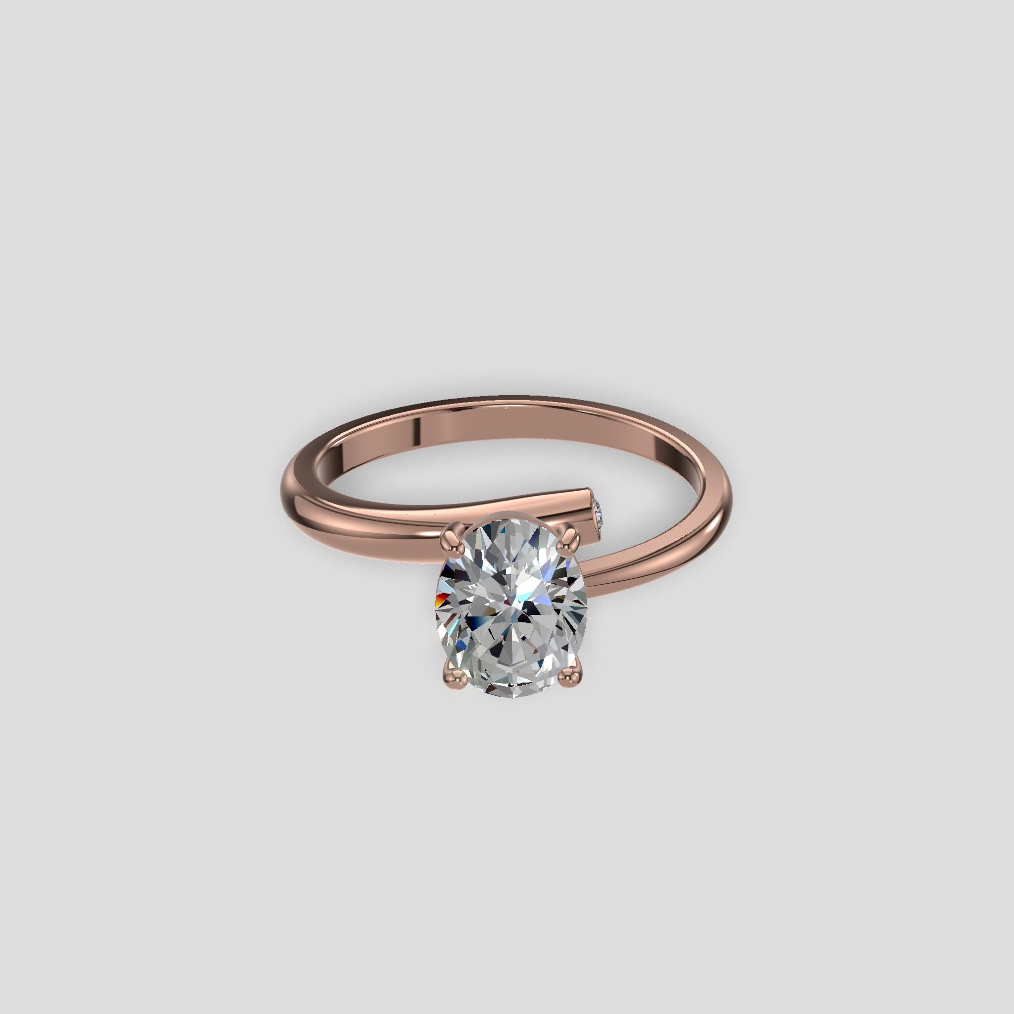 Celeste Radiance Oval Ring Gold