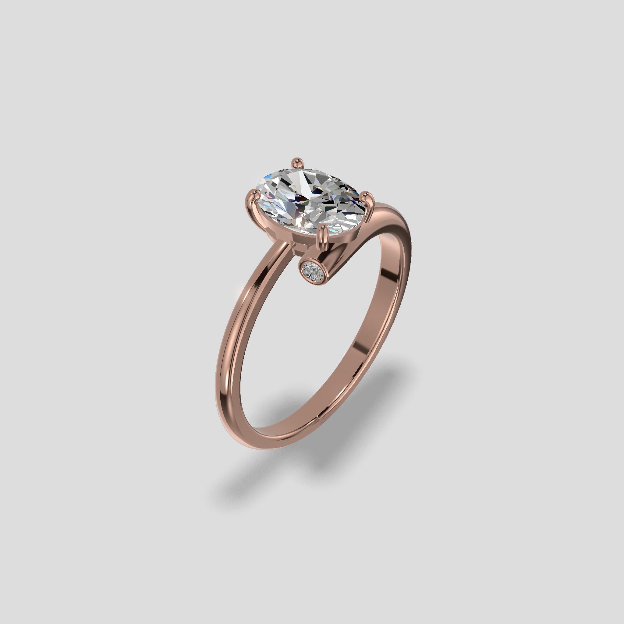 Celeste Radiance Oval Ring Gold