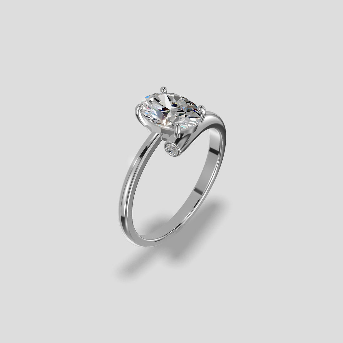 Celeste Radiance Oval Ring Platinum