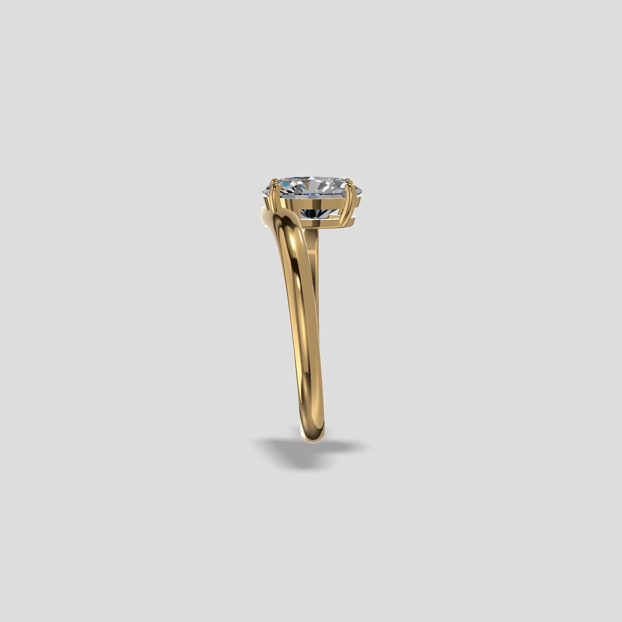Celeste Radiance Oval Ring Gold