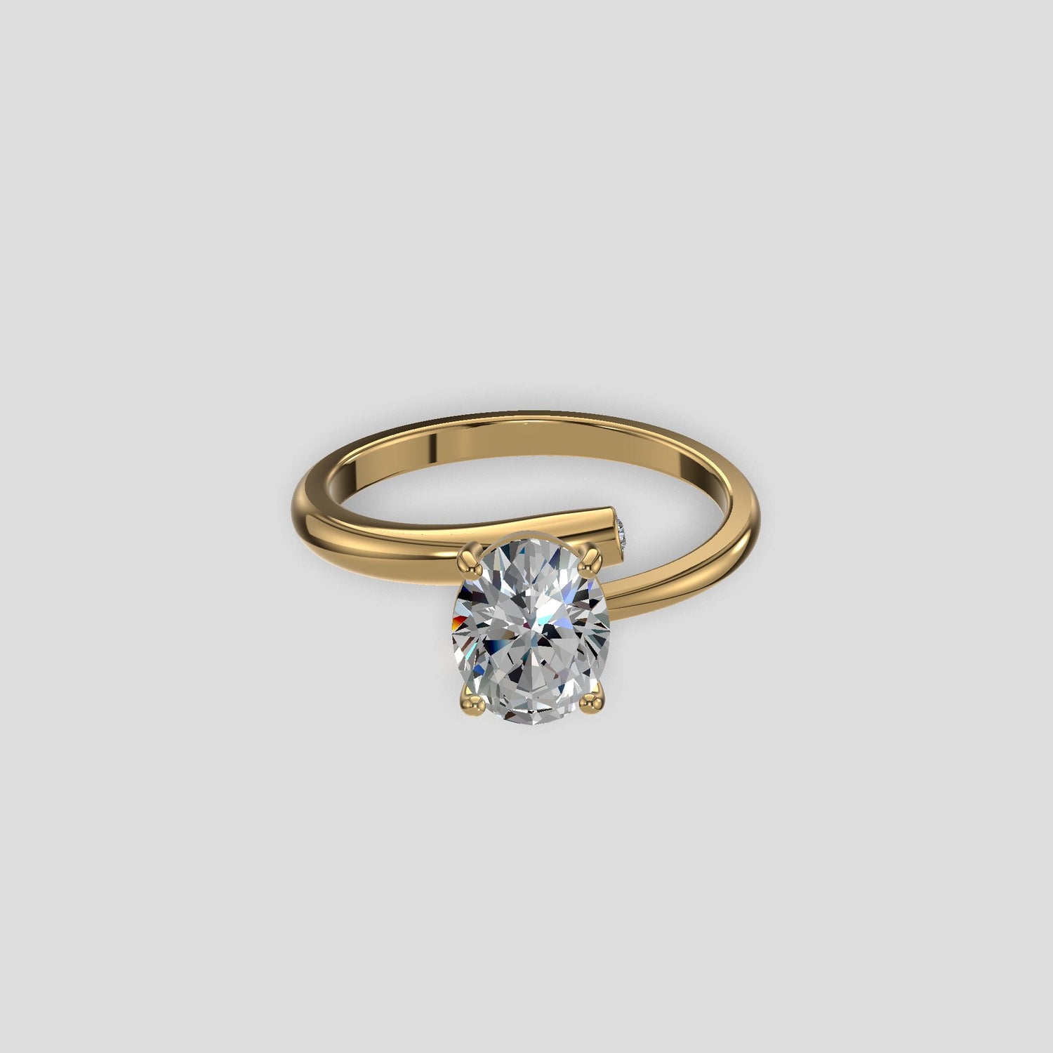 Celeste Radiance Oval Ring Gold