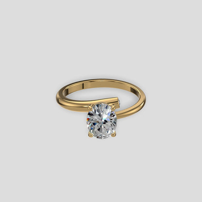 Celeste Radiance Oval Ring Gold