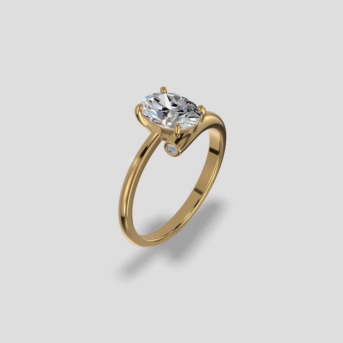 Celeste Radiance Oval Ring Gold