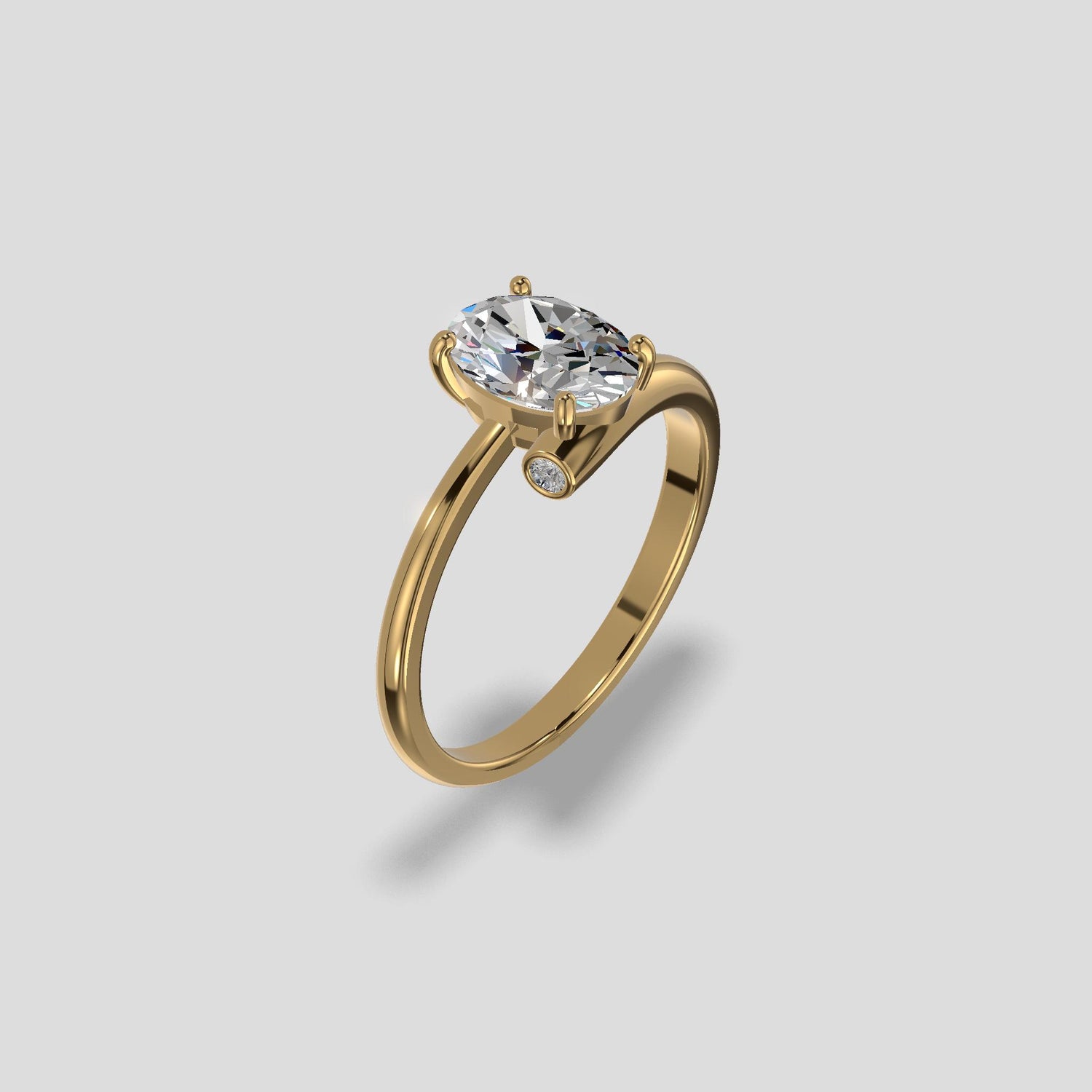 Celeste Radiance Oval Ring Gold