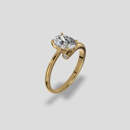 Celeste Radiance Oval Ring Gold