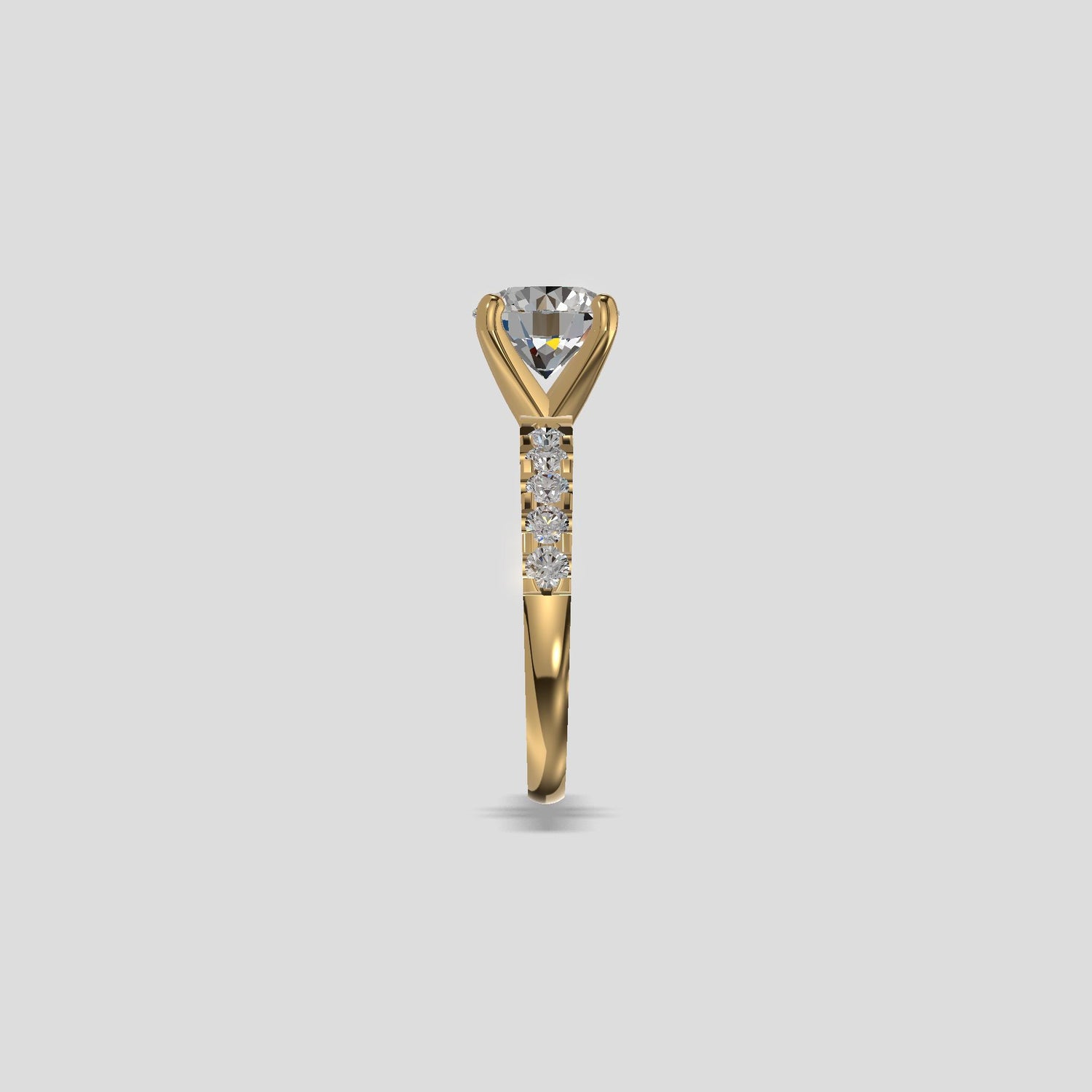 Elysia Grande Solitaire Ring Gold