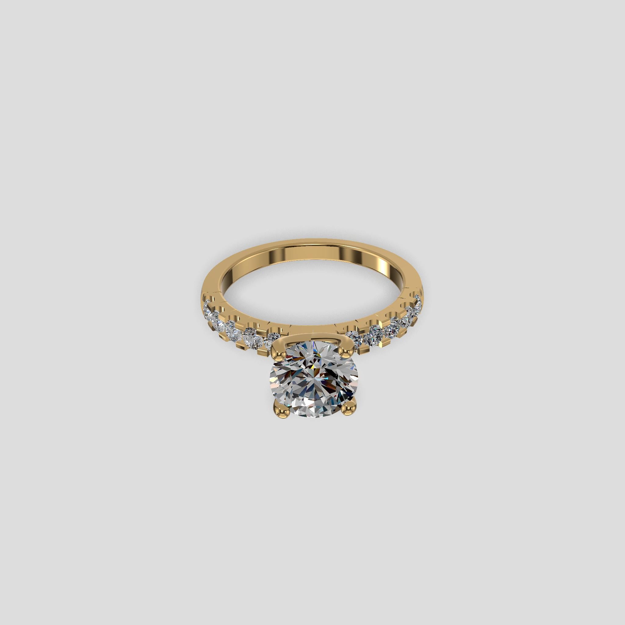Elysia Grande Solitaire Ring Gold