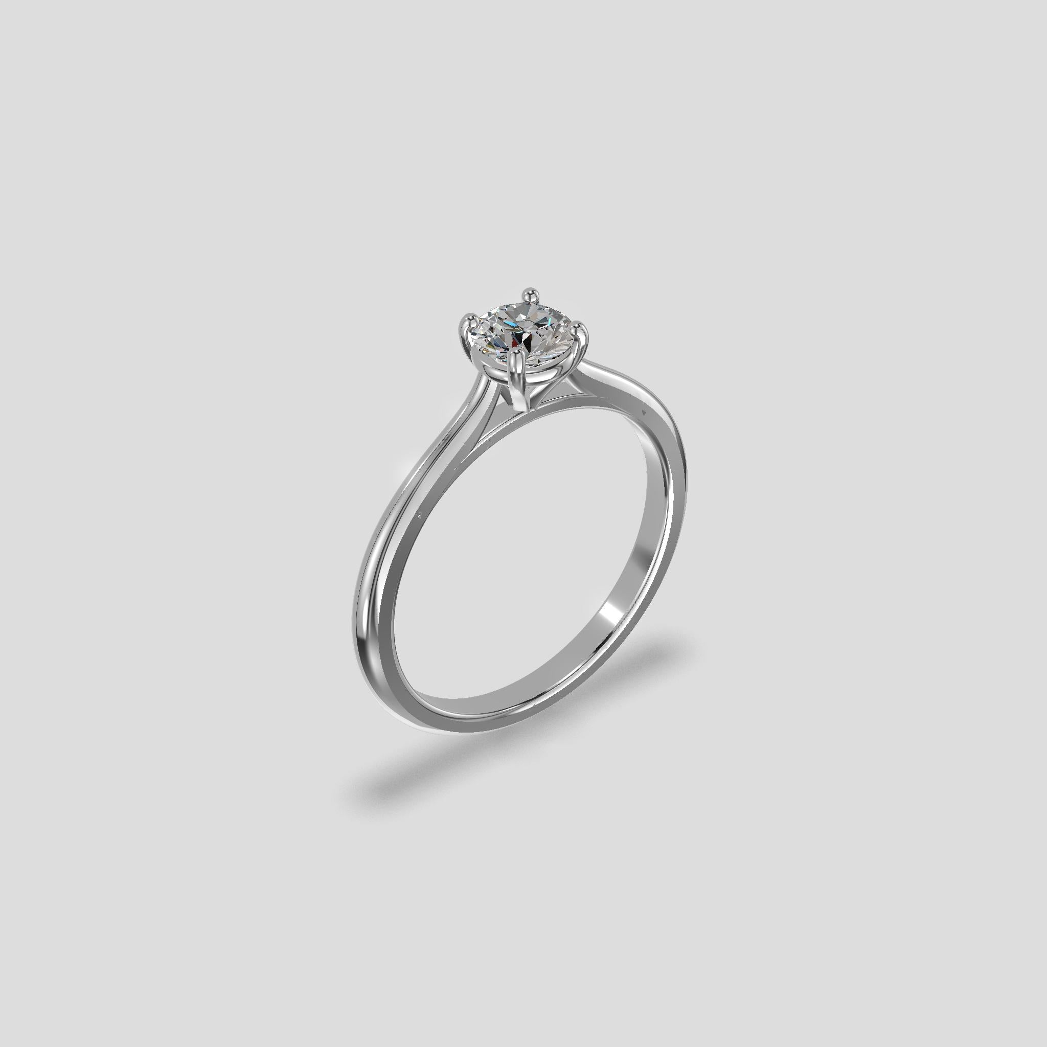Aurora Classic Solitaire Ring Silver