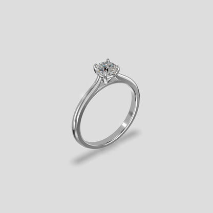 Aurora Classic Solitaire Ring Silver